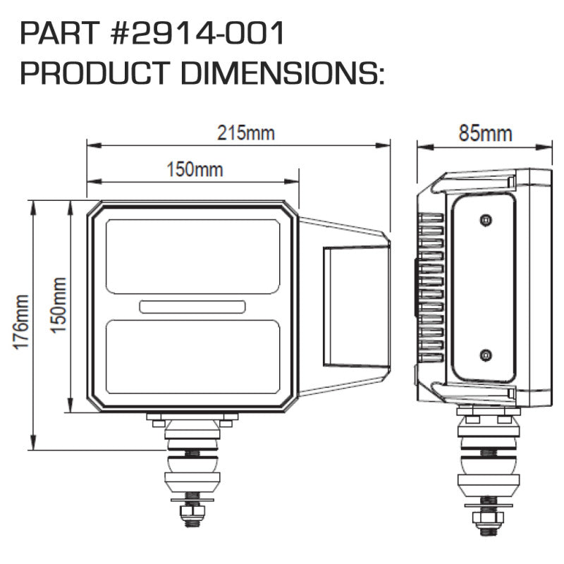 Oracle Lighting Multifunction LED Plow Headlight with Heated Lens 5700K SEE WARRANTY - 2914-001