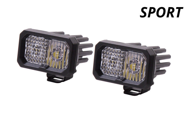 Diode Dynamics Stage Series 2 In LED Pod Sport - White Combo Standard RBL (Pair) - DD6389P by Diode Dynamics - angle view