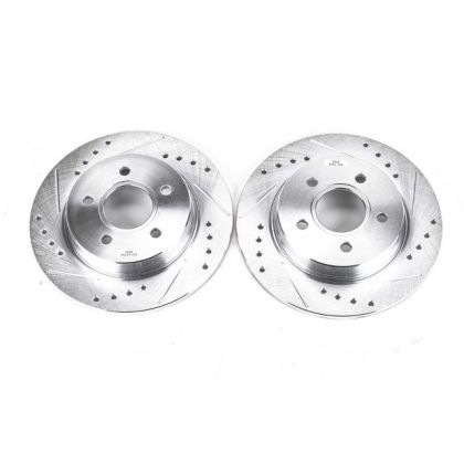 Clearance - PowerStop Focus ST/SE Evolution Drilled, Slotted &amp; Plated Rear Brake Rotor Pair - AR85145XPR