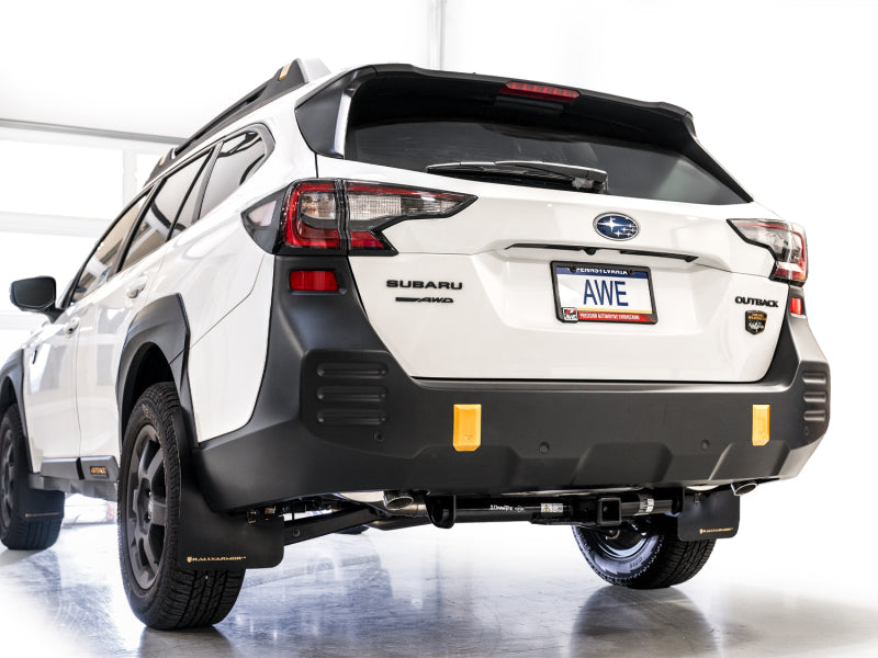AWE 20-25 Subaru Outback (Wilderness &amp; XT) 0FG Catback Exhaust w/Dual BashGuards - 3015-38246