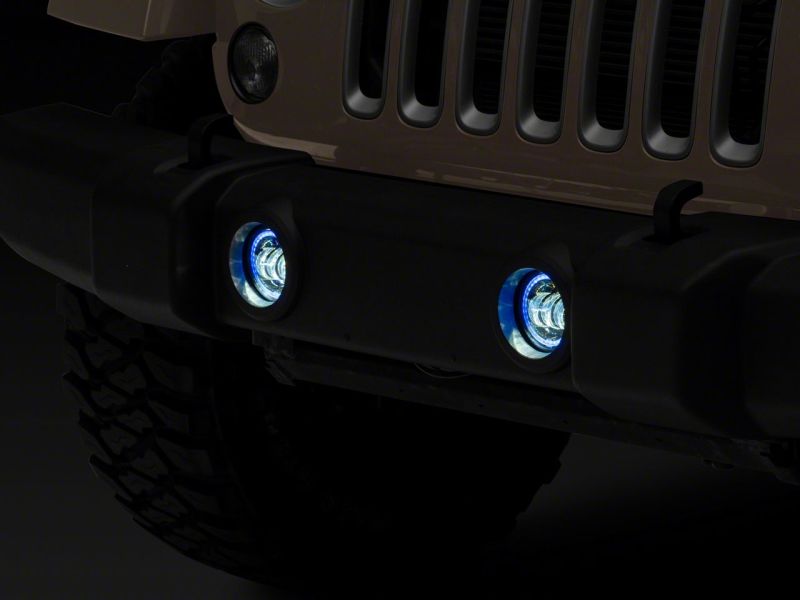 Raxiom 07-18 Jeep Wrangler JK Axial Series 4-In LED Fog Lights w/ RGB Halo - J143371