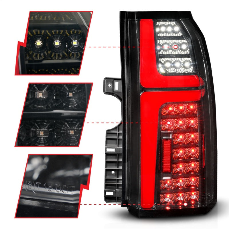 ANZO 15-20 Chevrolet Tahoe Sequential LED Tube Taillights Black - 311467