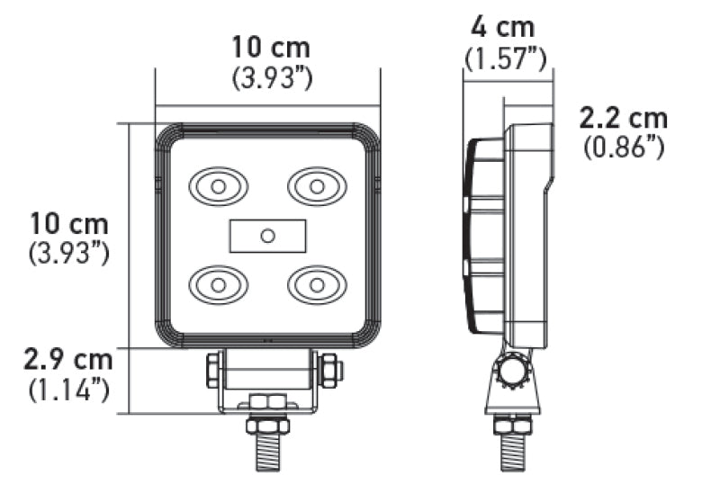 Hella ValueFit Work Light 4SQ LED MV CR LT - 357107001