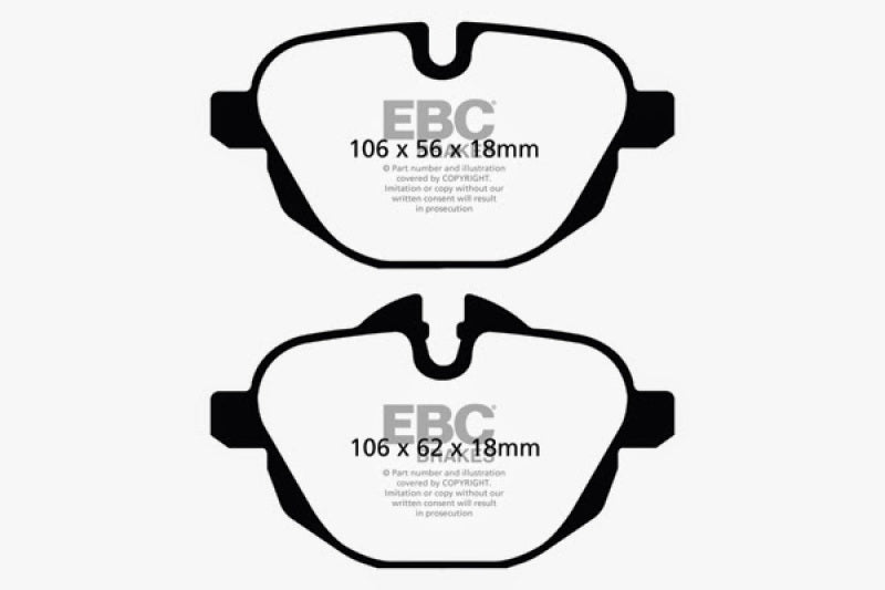 EBC 11+ BMW X3 2.0 Turbo (F25) Ultimax2 Rear Brake Pads - UD1473
