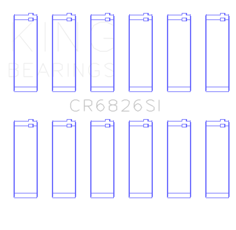 King Engine Bearings HolDEn 175/190 3.6L (Size +0.25mm) Connecting Rod Bearing Set - CR6826SI0.25