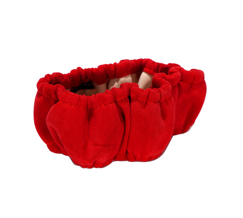 NRG Steering Wheel Cover - Red Stretch Micro Fiber w/ NRG Tag - SWC-001RD - angle view