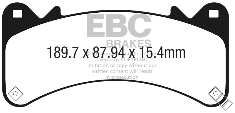 EBC 2015+ Chevrolet Tahoe 2WD (6 Piston Brembo) Yellowstuff Front Brake Pads - DP43067R