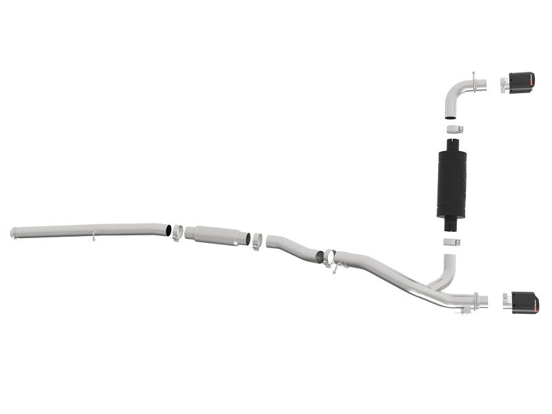 aFe Takeda 3in 304 SS Cat-Back Exhaust System w/ Carbon Fiber Tips 16-18 Ford Focus RS I4-2.3L (t) - 49-33103-C