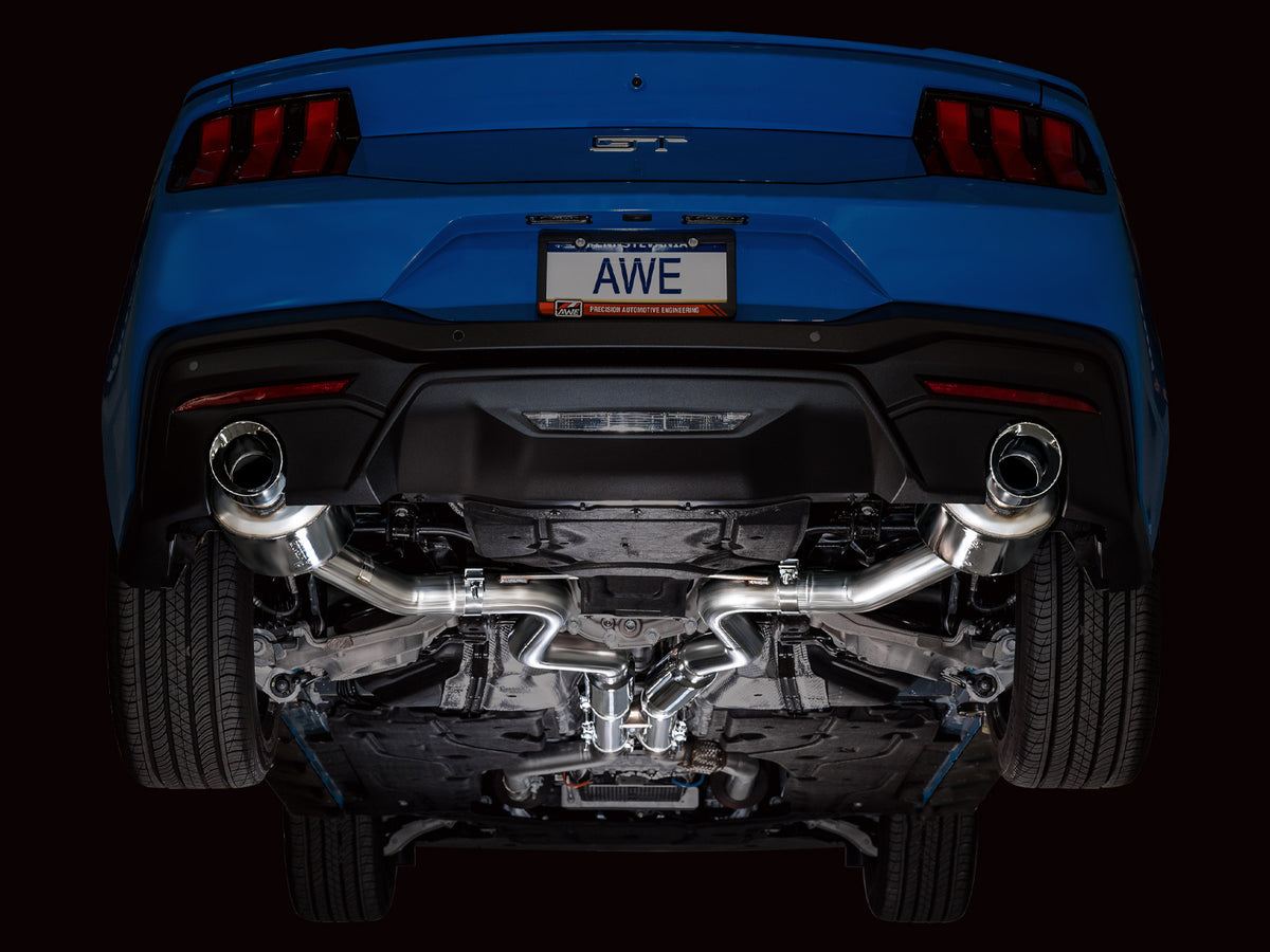 AWE 2024 Ford Mustang GT Fastback S650 RWD Touring Catback Exhaust w/ Dual Chrome Silver Tips - 3015-32650