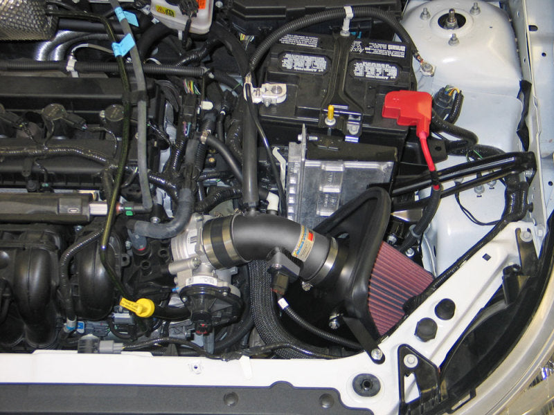 K&N 10 Ford Focus L4-2.0L Typhoon Short Ram Intake - 69-3516TTK for 2010-2011 Ford Focus - angle view
