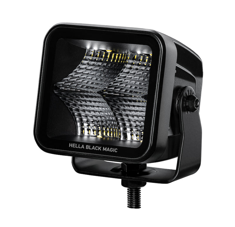 Hella Universal Black Magic 3.2in L.E.D. Cube Kit - Flood Beam - 358176811