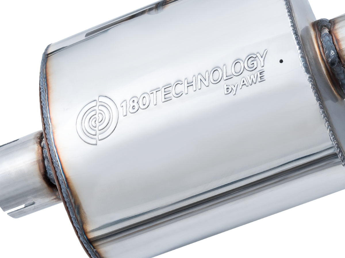 AWE Tuning Audi B9 A4 Touring Edition Exhaust Dual Outlet - Chrome Silver Tips (Includes DP) - 3015-32078