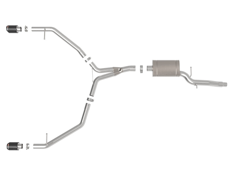 afe MACH Force-Xp 13-16 Audi Allroad L4 SS Axle-Back Exhaust w/ Carbon Tips - 49-36437-C