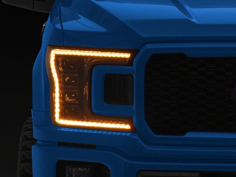 Raxiom 18-20 Ford F-150 CXR Series LED Headlights with Amber DRL- Black Housing- Clear Lens - T593911 - close-up view 10