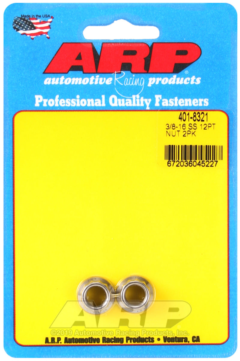 ARP 3/8-16 SS 12pt Nut Kit - 401-8321