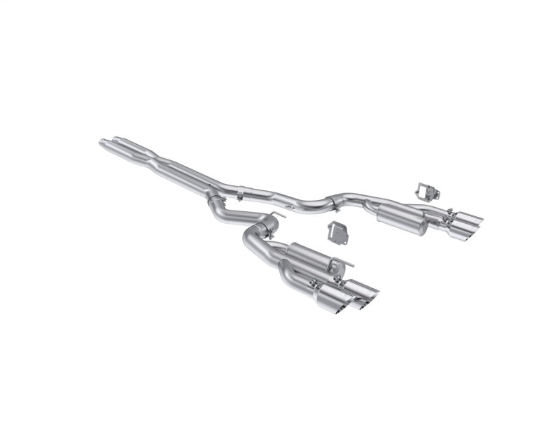 MBRP 2024+ Ford Mustang 5.0L T304 SS 3in Cat-Back Dual Split Exhaust w/ Quad Tips (Valve Delete) - S7282304