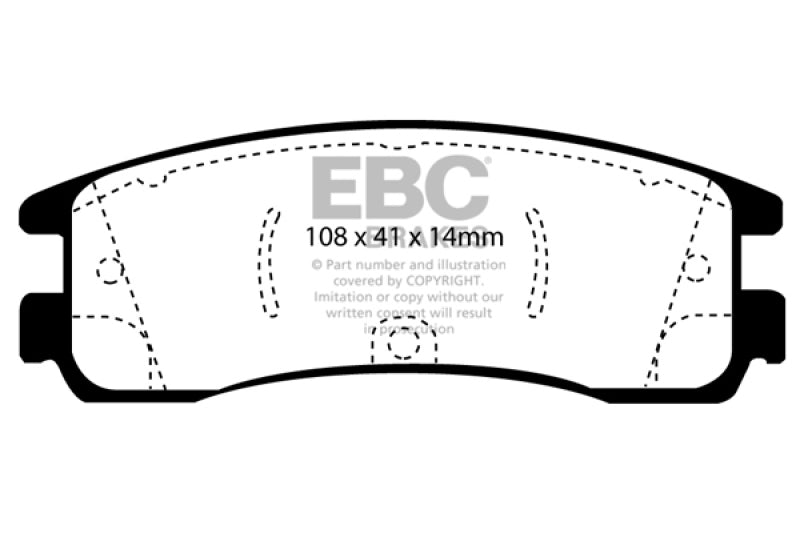 EBC 08-09 Buick Allure (Canada) 5.3 Yellowstuff Rear Brake Pads - DP41122R
