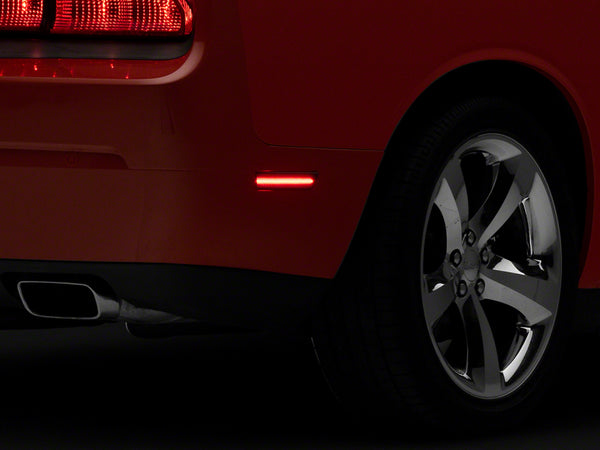 Raxiom 08-14 Dodge Challenger 11-14 Dodge Charger Axial Series LED Rear Side Marker Lights- Smoked - CH7123 for 2008-2014 Dod