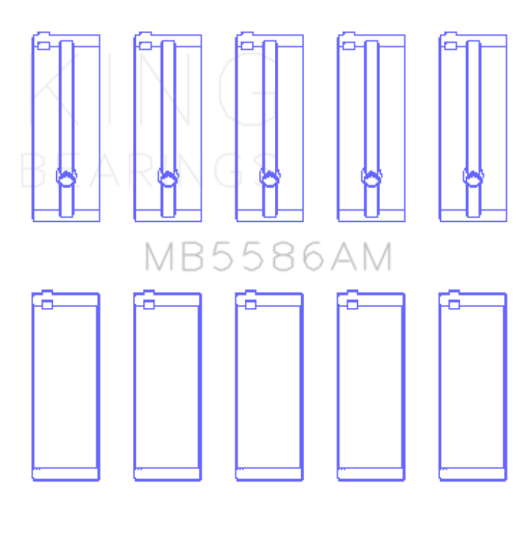 King Engine Bearings Isuzu 4Ze1 Sohc 8V (Size +0.50mm) Main Bearing Set - MB5586AM0.5