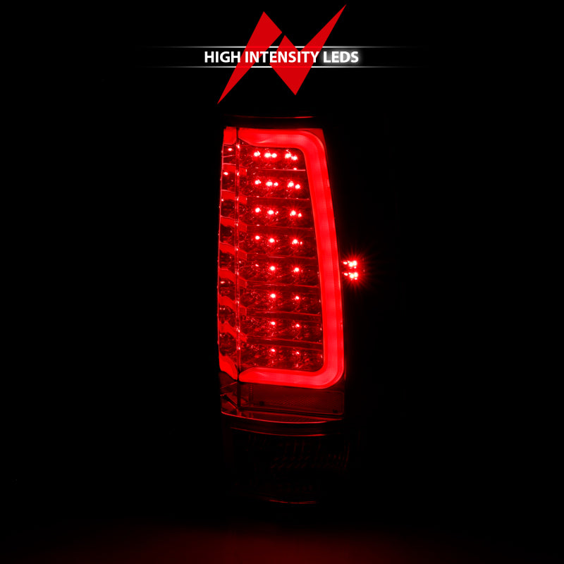 ANZO 2007-2014 Chevy Tahoe LED Taillight Plank Style Chrome With Red/Clear Lens - 311323