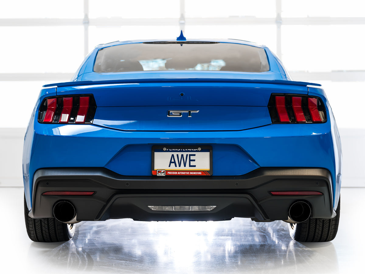 AWE 2024 Ford Mustang GT Fastback S650 RWD Track Edition Catback Exhaust w/ Dual Diamond Black Tips - 3020-33650