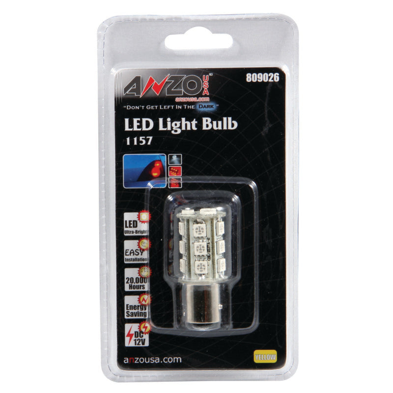 ANZO LED Bulbs Universal LED 1157 Amber - 18 LEDs 1 3/4in Tall - 809026