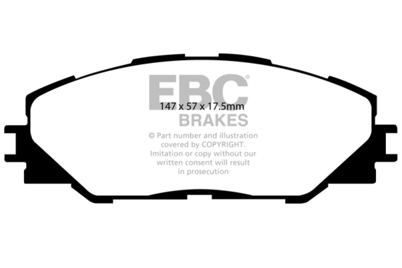 EBC 06-08 Toyota RAV 4 2.4 (3rd Row Seats) Greenstuff Front Brake Pads - DP61792
