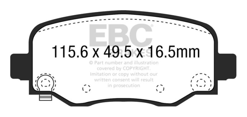 EBC 15+ Chrysler 200 2.4 Redstuff Rear Brake Pads - DP33031C