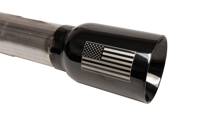 Corsa 07-18 Jeep Wrangler JKU 3.6L/3.8L 2.75in Sport Cat-Back Exhaust w/ 4in American Flag BlacTips - 21122BLKUSA