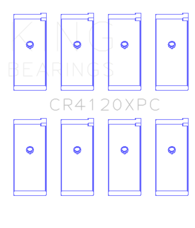 King Mitsubishi 4G63/4G64 (Size .026) Coated Connecting Rod Bearing - Set of 4 - CR4120XPC.026