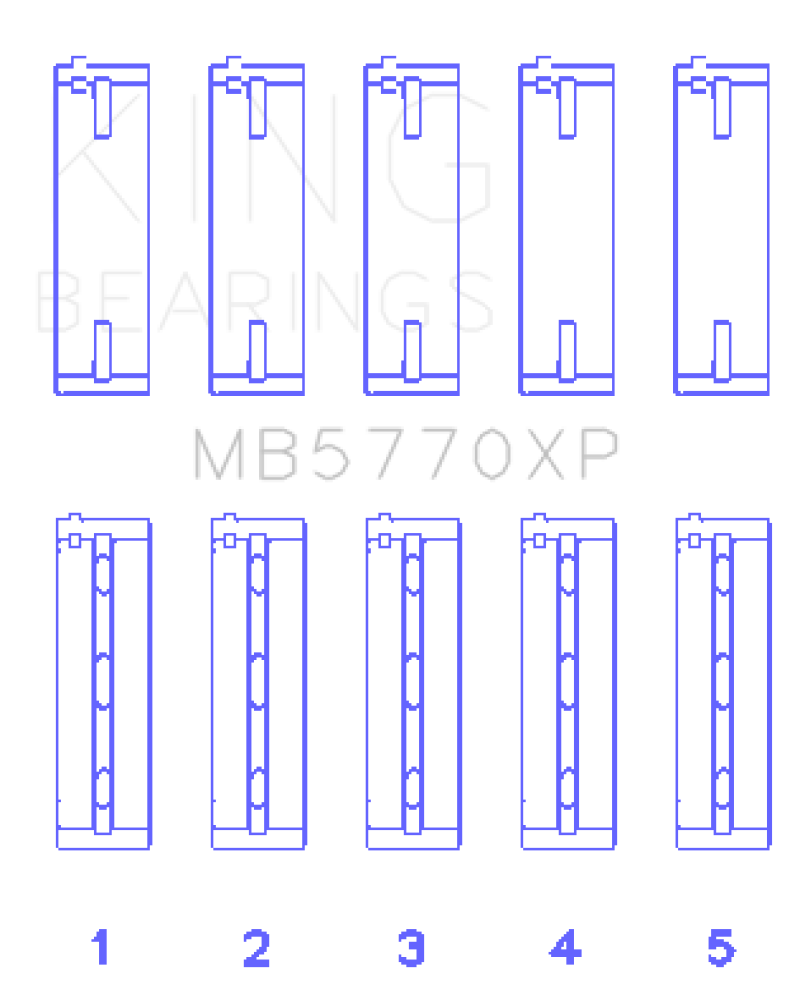 King Nissan VK45DD/E/ VK50VE/ Vk56DE/VD (Size 0.25) Main Bearing Set - MB5770XP0.25
