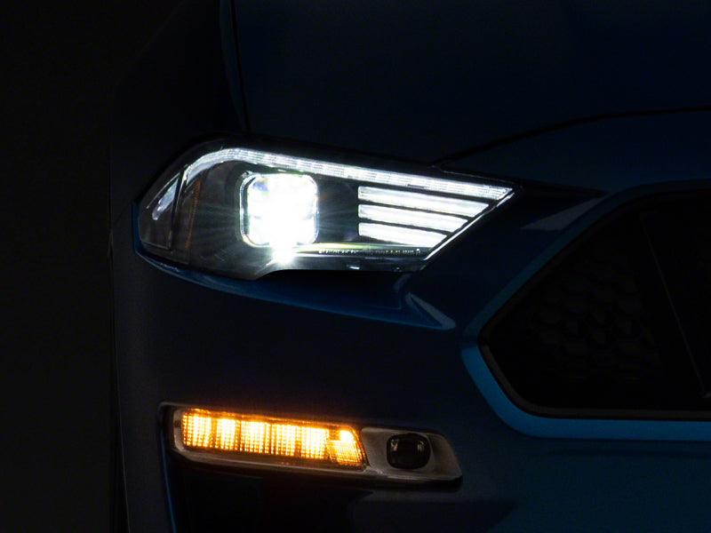 Raxiom 18-23 Ford Mustang GT EcoBoost LED Projector Headlights- Blk Housing (Clear Lens) - 407614