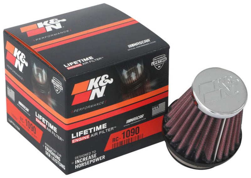 K&amp;N Universal Clamp-On Air Filter 1 7/8 in FLG / 3in B / 2in T / 3in H - RC-1090