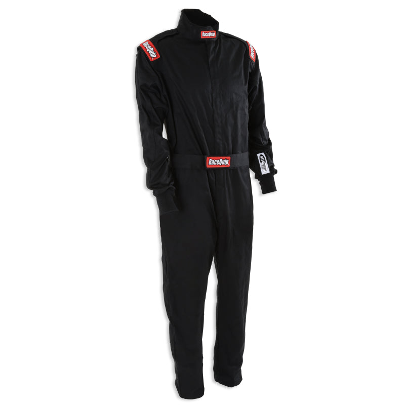 RaceQuip Black Chevron-1 Suit - SFI-1 Small - 130902RQP