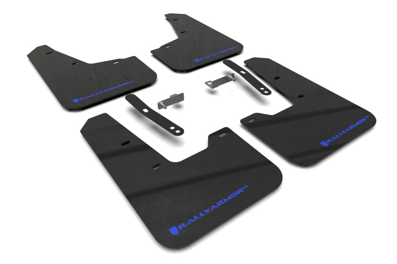 Rally Armor 23-24 Kia Niro SG2 Black UR Mud Flap Blue Logo - MF21-UR-BLK-BL