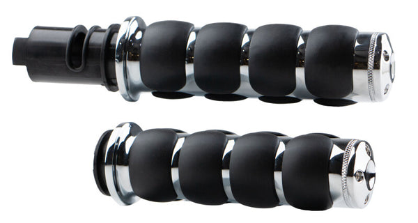 Kuryakyn ISO Grips Throttle-By-Wire Chrome - 10137-1 - front view