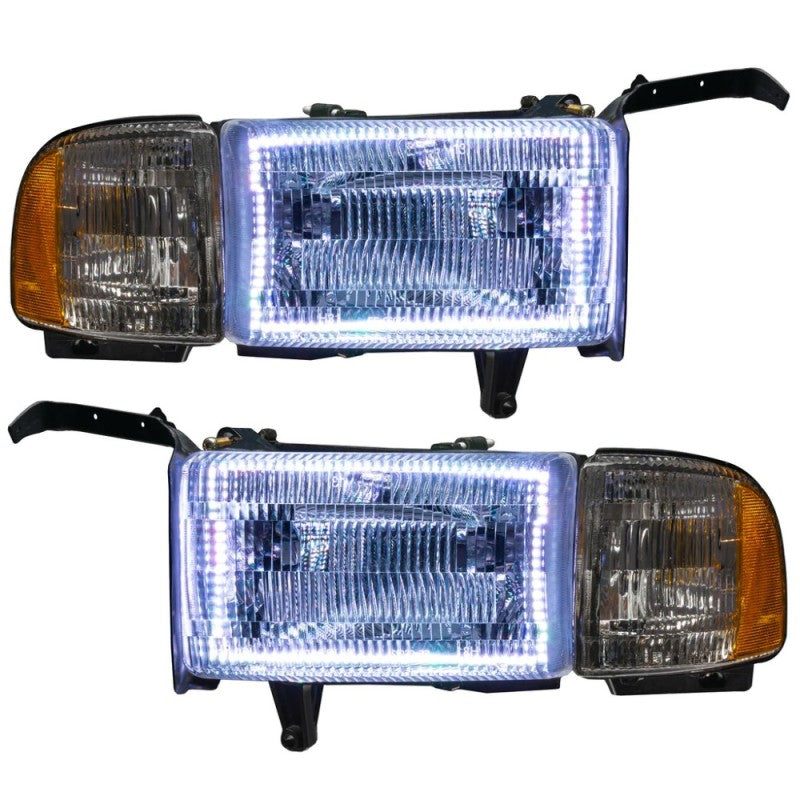 Oracle 94-02 Dodge Ram Pre-Assembled Halo Headlights - ColorSHIFT w/ BC1 Controller  - 8167-335