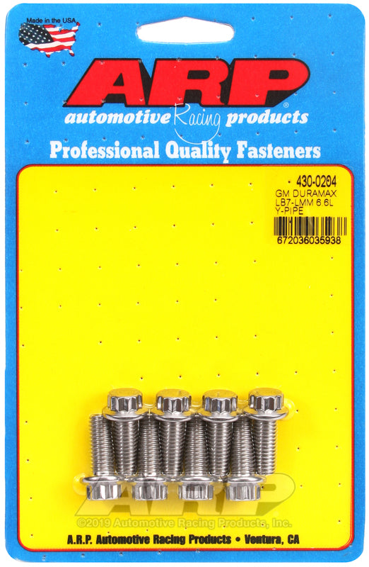 ARP GM Duramax LB7-LMM 6.6L SS 12pt Y-pipe bolt kit - 430-0204