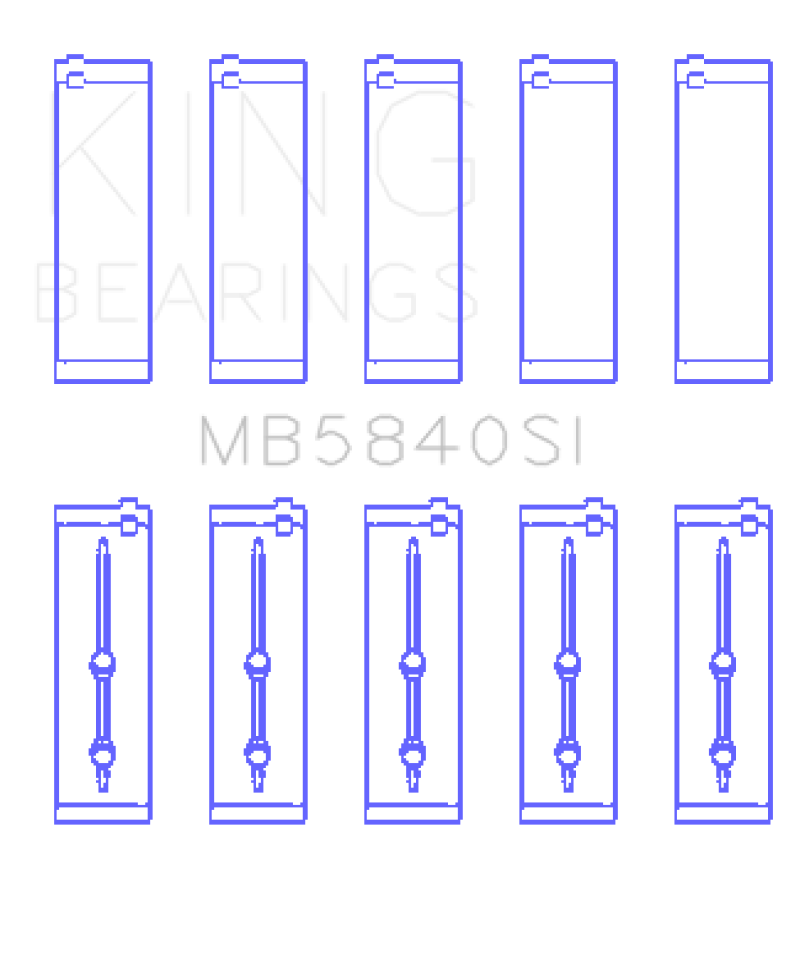 King Chrysler / Dodge Gen 3 Hemi 5.7L / 6.1L / 6.4L (Size 0.5) Crankshaft Main Bearing Set of 5 - MB5840SI0.5