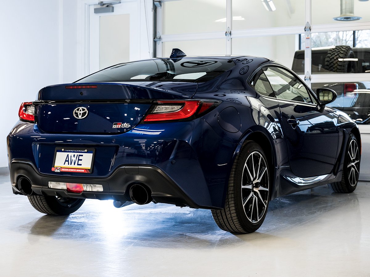 AWE Subaru BRZ/ Toyota GR86/ Toyota 86 Touring Edition Cat-Back Exhaust- Diamond Black Tips - 3015-33486
