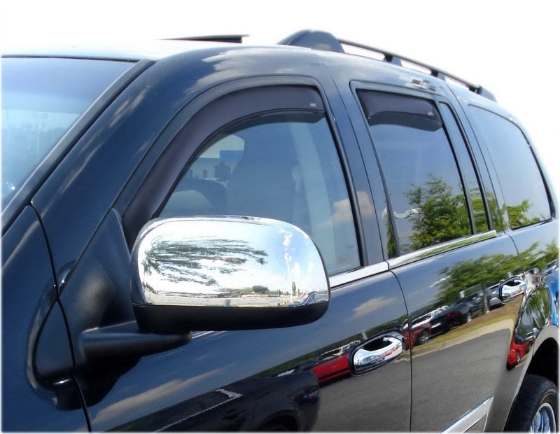 AVS 07-10 Chrysler Aspen Ventvisor In-Channel Front &amp; Rear Window Deflectors 4pc - Smoke - 194344