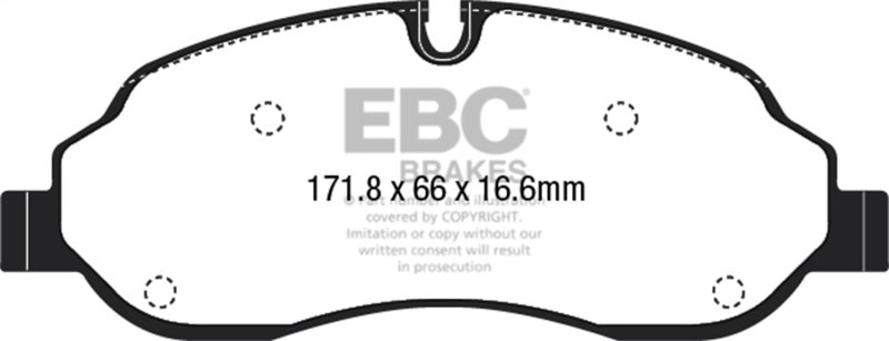 EBC 2015+ Ford Transit 150 SRW Yellowstuff Front Brake Pads - DP42221R