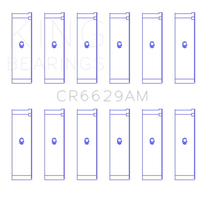 King Mitsubishi 181CI 3.0L 6G72 V6 / 152CI 2.5L 6G73 V6 (Size +0.25) Rod Bearing Set - CR6629AM0.25