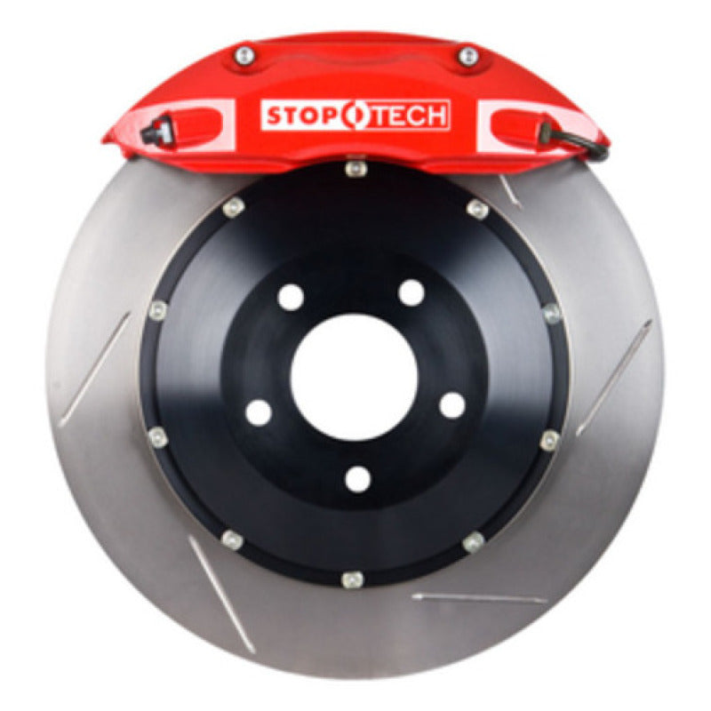 StopTech 08-13 BMW M3/11-12 1M Coupe Rear Red ST-40 Calipers 355x32 Slotted Rotors Pads & SS Lines - 83.160.0047.71