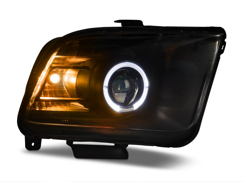 Raxiom 05-09 Ford Mustang Halogen 2010 Style LED Halo Headlights-Blk Hsng(Clear Lens/Excludes GT500) - 101682