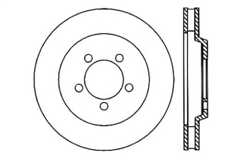 StopTech Power Slot 05-10 Mustang GT V8-4.6L Front Left Drilled Rotor - 128.61086L