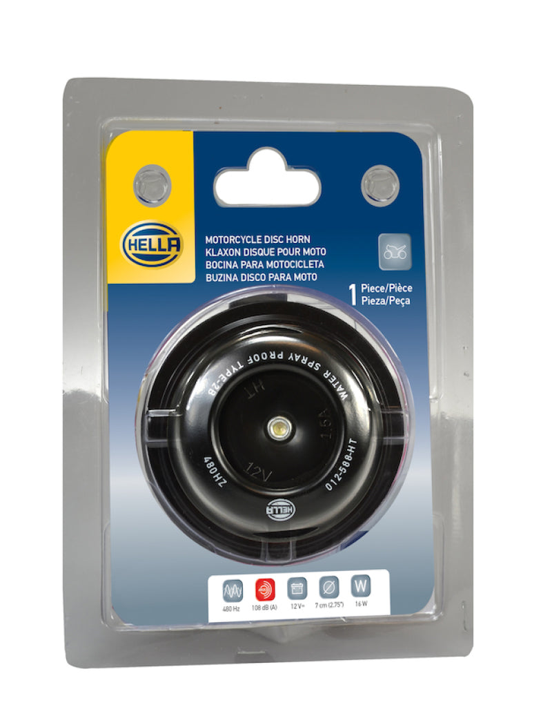 Hella Horn Bl Blk Disc Ht Mcycle 12V Univ - 012588061