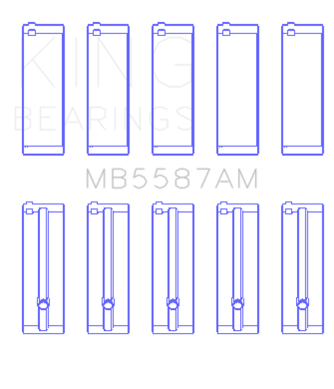 King Engine Bearings Suzuki G15A/G16A/B (Size +0.50mm) Main Bearing Set - MB5587AM0.5