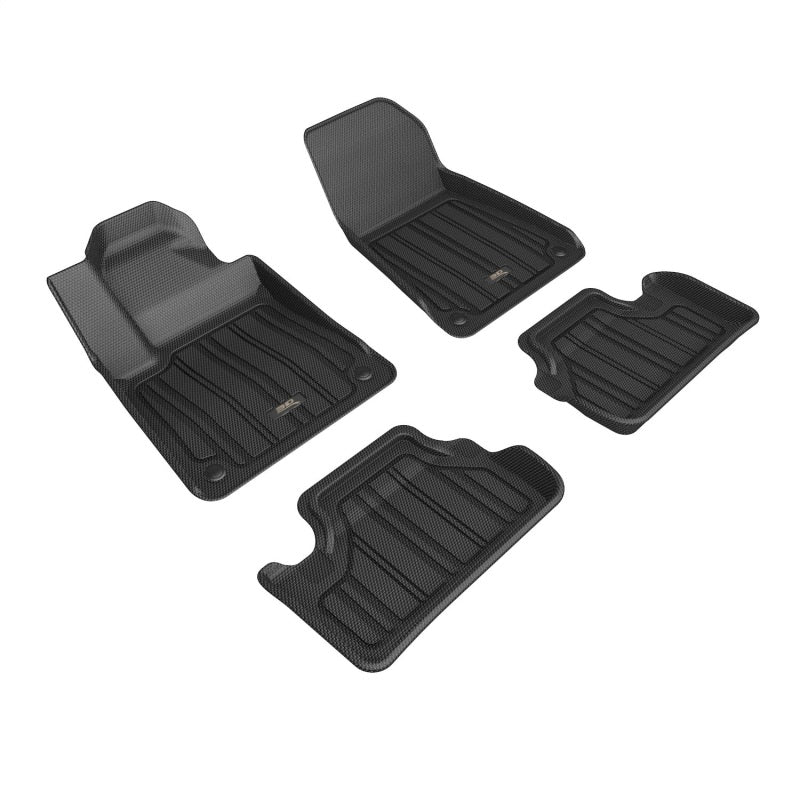 3D MAXpider 21-23 Polestar 2 Elitect 1st &amp; 2nd Row Floormats - Black - E1PS00001809