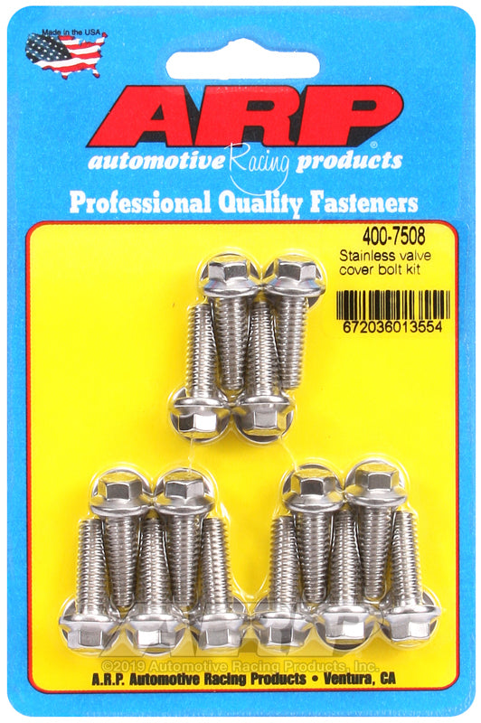 ARP Valve Cover Stainless Steel 1/4in x 20 Hex Bolt Kit (14/pkg) - 400-7508
